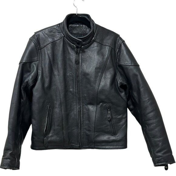 River Road Vintage Leather Biker Jacket • Women’s XL‎ • Lace Sides Heavy Moto - Picture 2 of 9